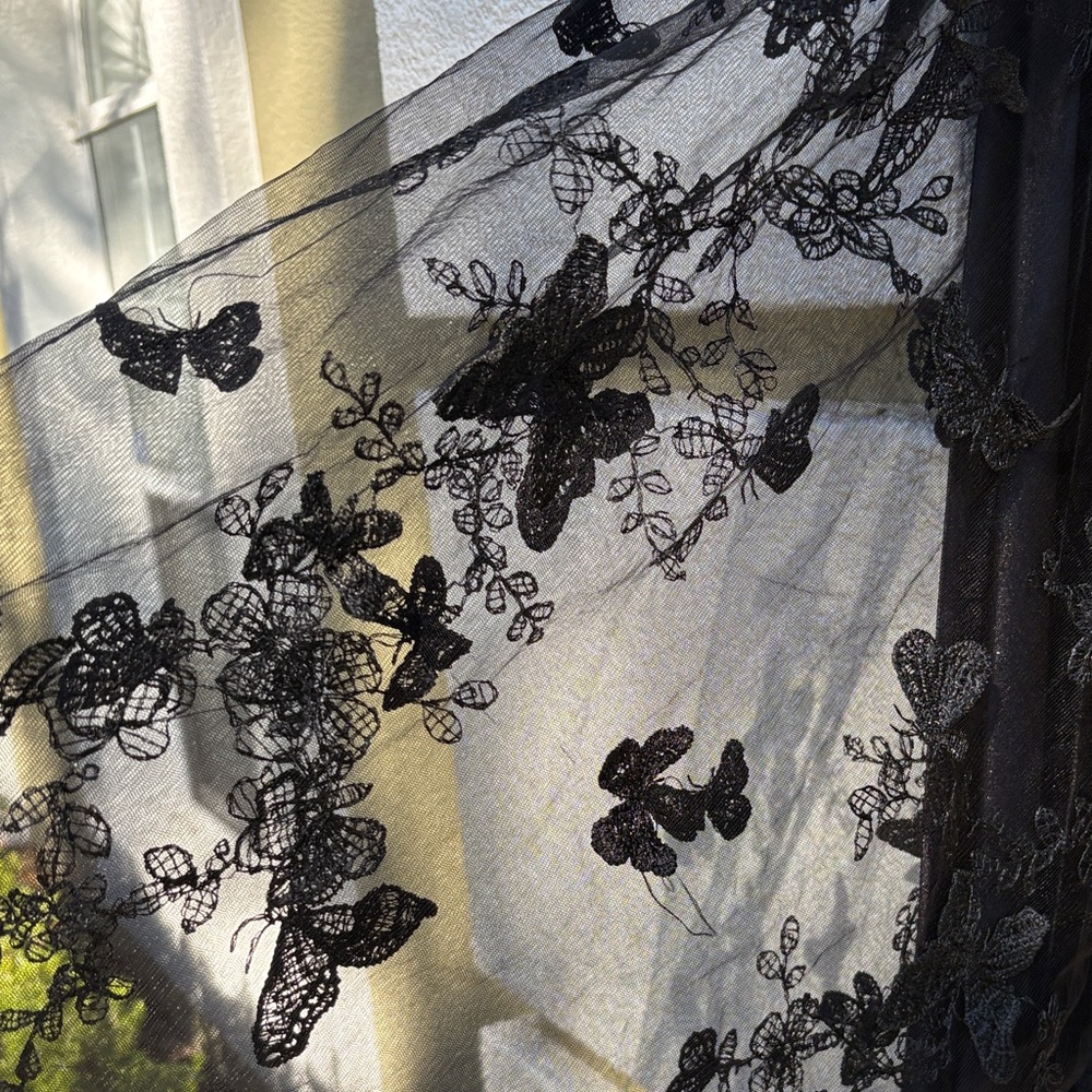 Elegant Black Lace Overlay Skirt - Picture 2 of 8